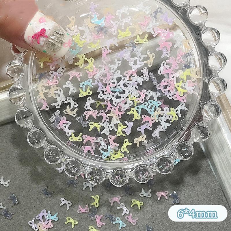 50Pcs Mixed Mini Bow Nail Charms Colorful 3D Resin Bowknot Nail Art Decoration Handcraft Accessories For DIY Manicure Salon