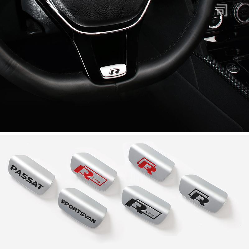 2026 Hot For VW VOLKSWAGEN 3D Metal R R Line GTI Badge Steeling Wheel Cover Stickers Car Styling For VW Golf GTI Sportsvan Sagit