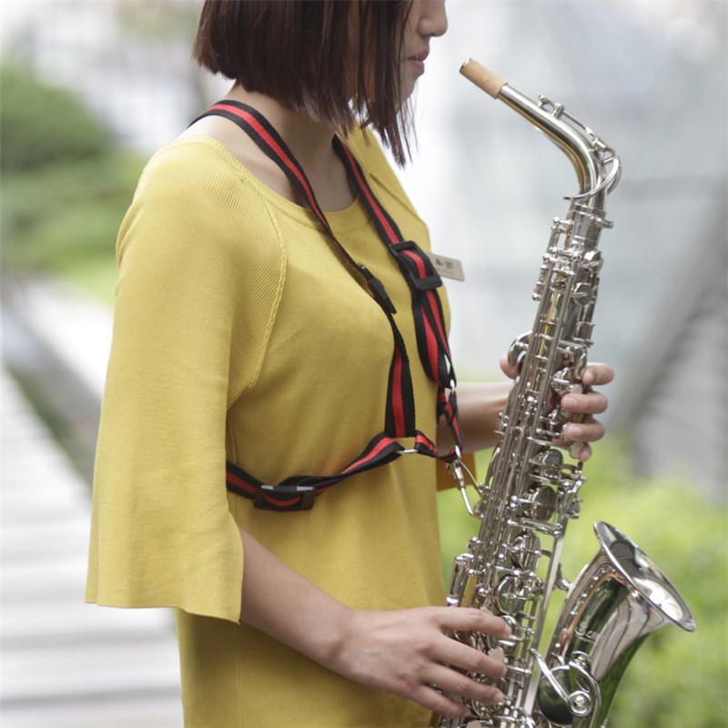 Buy Adjustable Saxophone Cotton Sax Shoulder Strap Cross Body Style for