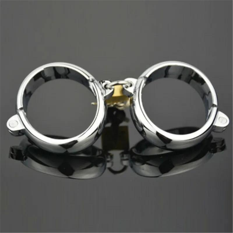 Stainless Steel Leg Irons Bondage Anklet Slave Ankle Cuffs Shackle Fetter Chain for Sex Restraint Adult Sex Game Toys for Couple