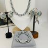 New Chinese Style Natural Powder Chalcedony Bracelet Handmade Light Luxury Inlaid With Ice Transparent Powder Agate Egg Noodle Packing Set