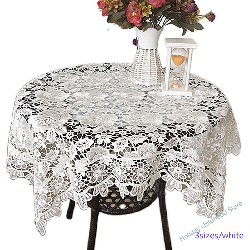 

Luxury white lace tablecloth, water soluble, embroidered roses for tea, wedding, kitchen, party, christmas, new year, decoration 60*60cm белый