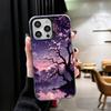 Dreamy Night Cherry Blossom Tree Soft Phone Case for iPhone 15 16 17 Pro Max 17Air 16E 14 Plus 13 12 Mini Shockproof Cover Back