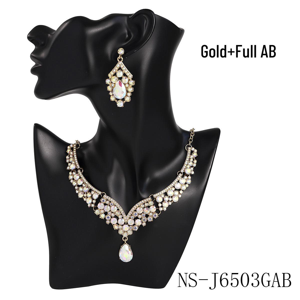 

Роскошный комплект ожерелья и серег со стразами для невесты для женщин - Элегантные украшения для вечерней вечеринки