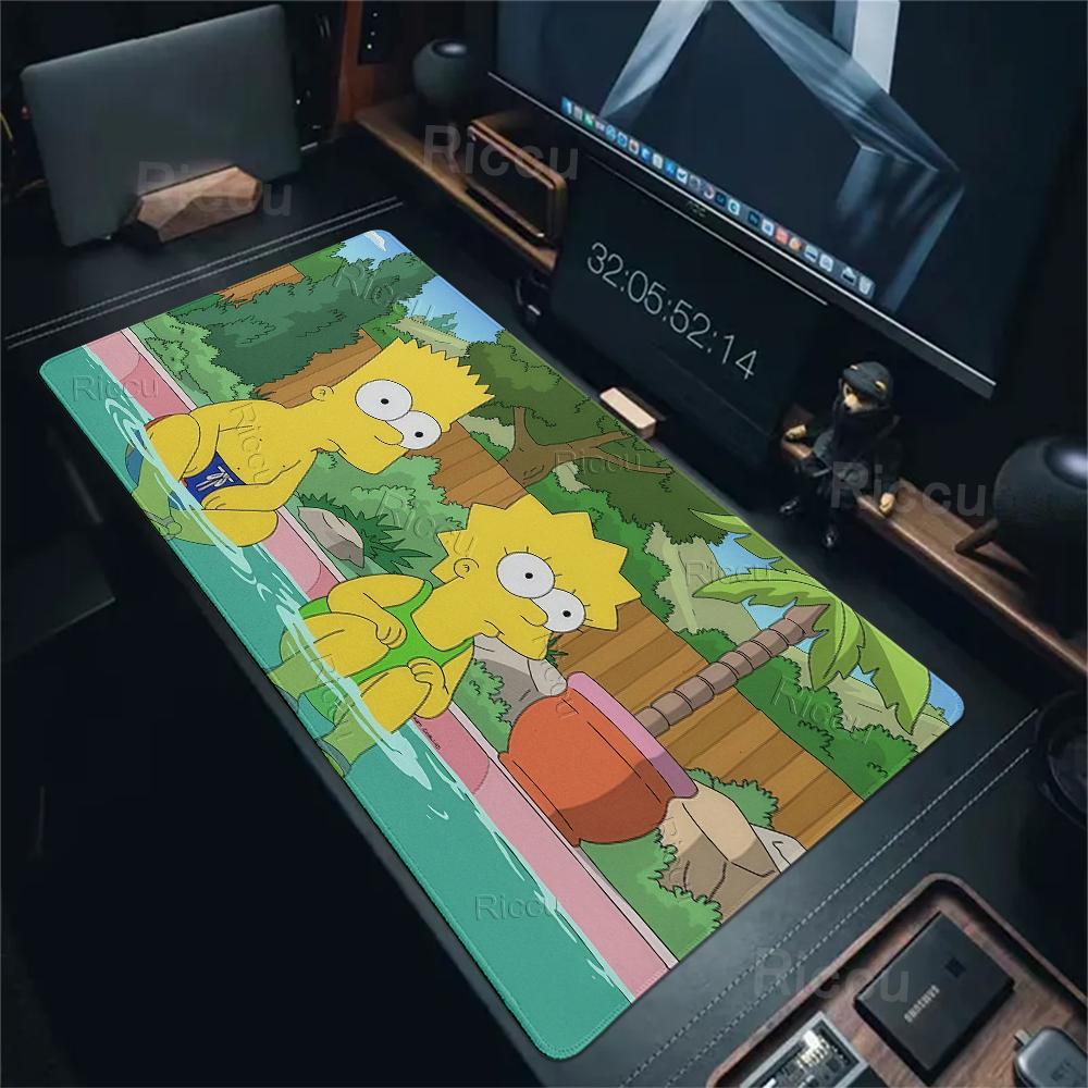 XXL Cartoon T-The Cool S-Simpsons PC Mouse Pads Computer Keyboard Office Large Non-slip Desk Mat Game Locking Edge Rubber Carpet
