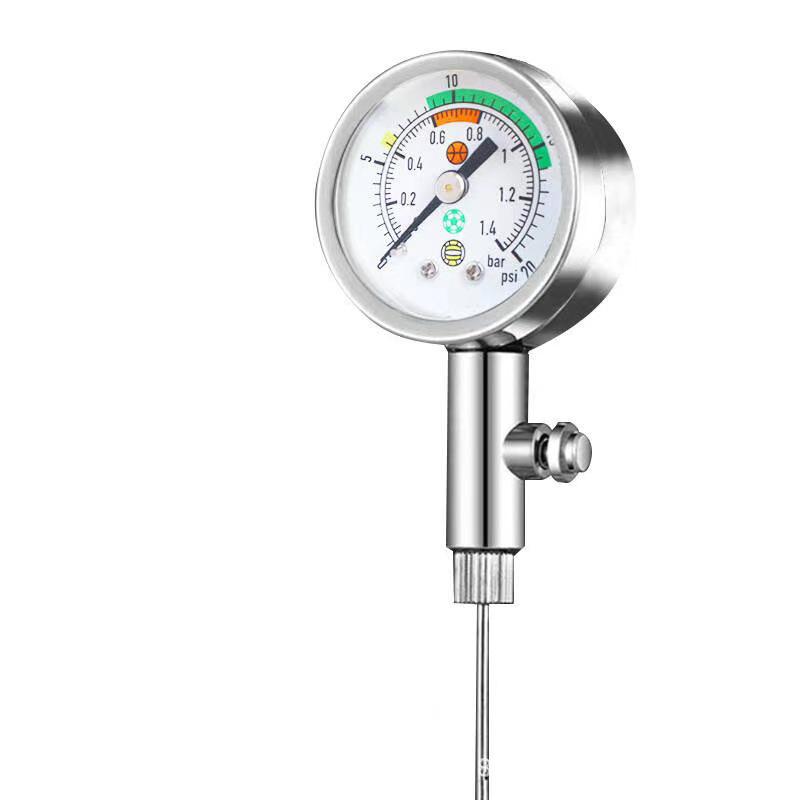 Universal Metal Air Pressure Gauge for Basketball, Football, Volleyball - Pointer Type Tester