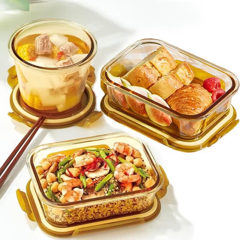 Corning Amber Heat-Resistant Glass Food Storage Set