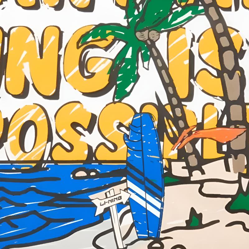 Li-Ning Round Neck Pullover Printed Letter Summer Cool Comfortable Versatile Casual Sports Suit Unisex suit AHSU707-2+YKSV147-1