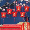 New Year Flocked 3D Gold Lanterns - 18 Pcs Set