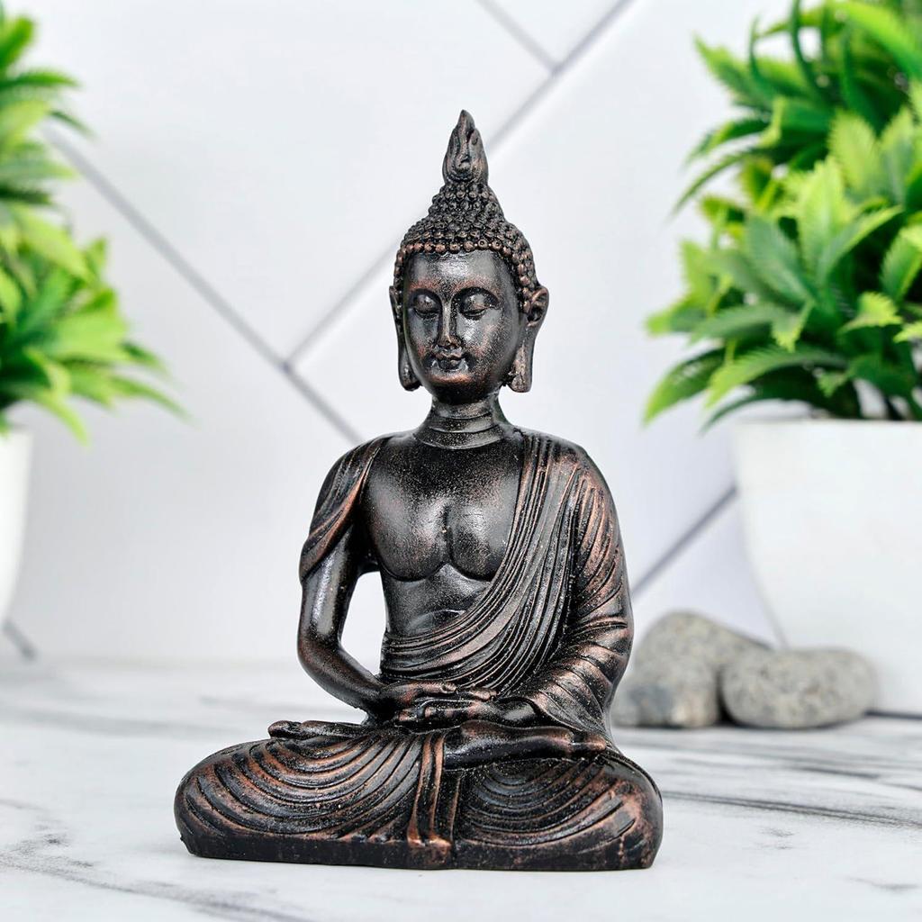 Ny Sittende Mediterende Buddha Statue pyntegjenstand Idol Hjemmedekorasjonsartikler for Stue og Gaver