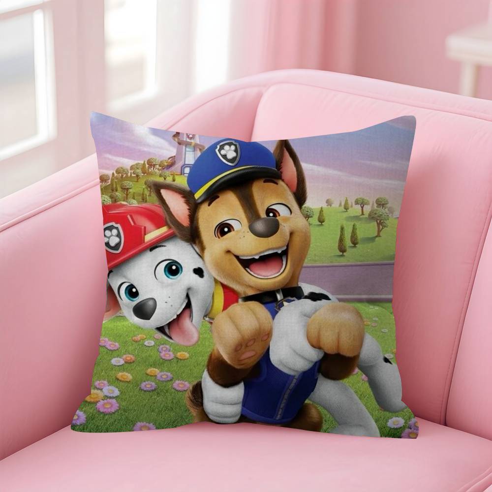 Cushion Cover Car Throw Pillow Case For Sofa Car Christmas Gift Anime P-P-Paw Patrol