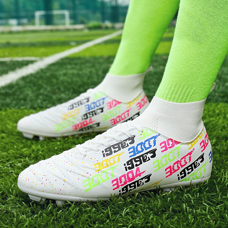 Football Shoes 31-48 Men's High-top Large-scale Football Shoes Long Nail Anti-slip Resistance TPR Artificial Captain Outdoor Youth Football Boots