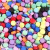 100pcs 7mm Acrylic Beads Solid Color Flat Round Loose Spacer Beads For Jewelry Making DIY Handmade Bracelet Necklace Accessories