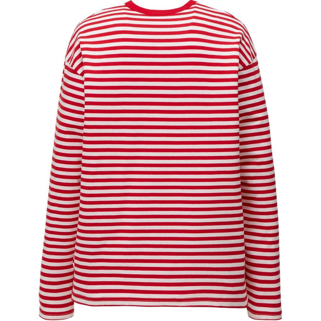Onitsuka Tiger Striped Round Neck Long Sleeve T-Shirt Unisex Tops Red 2183B432-600