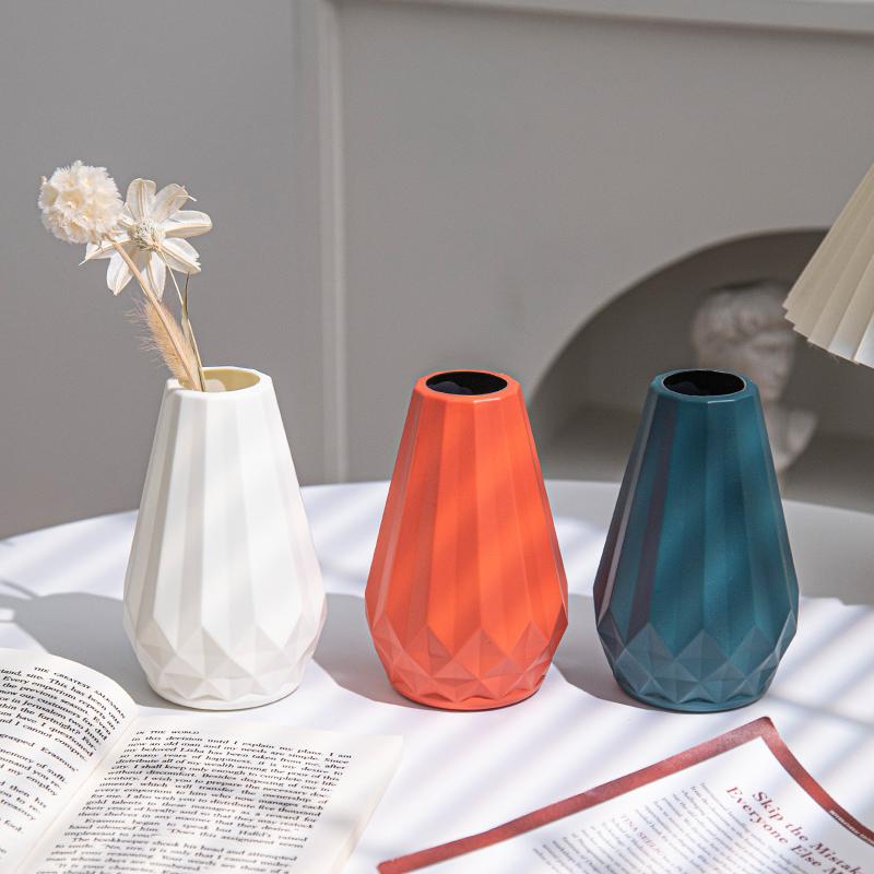 3color Nordic Flower Vase for Room Decor Plastic Flower Arrangements Decorations Hydroponic for Plants Home Desktop Ornaments