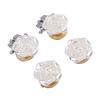 4 Pezzi Copri Bottoni Rosa Bianco Elegante Raffinato Fiore di Strass Staccabile Copri Bottoni per Artigianato Cucito Abbigliamento