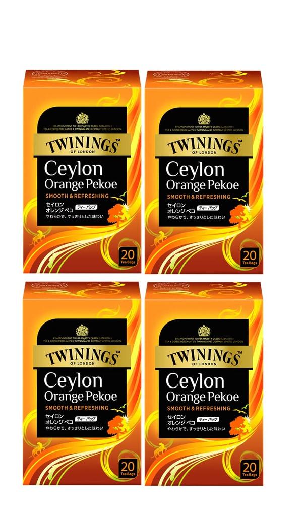 Twinings Ceylon Orange Pekoe Tea Bags, 20 Tea Bags X 4