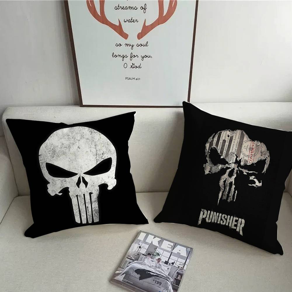 The P-Punisher Logo Pillow Case Plush Fabric Soft Pillowcase Double Sided Print Cushion Cover Household Gifts