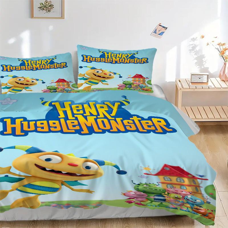 Adventure Henry Hugglemonster Print 3Pcs Bedding Setduvet Cover With 2 Bedropillowcase Home Birthday Gift