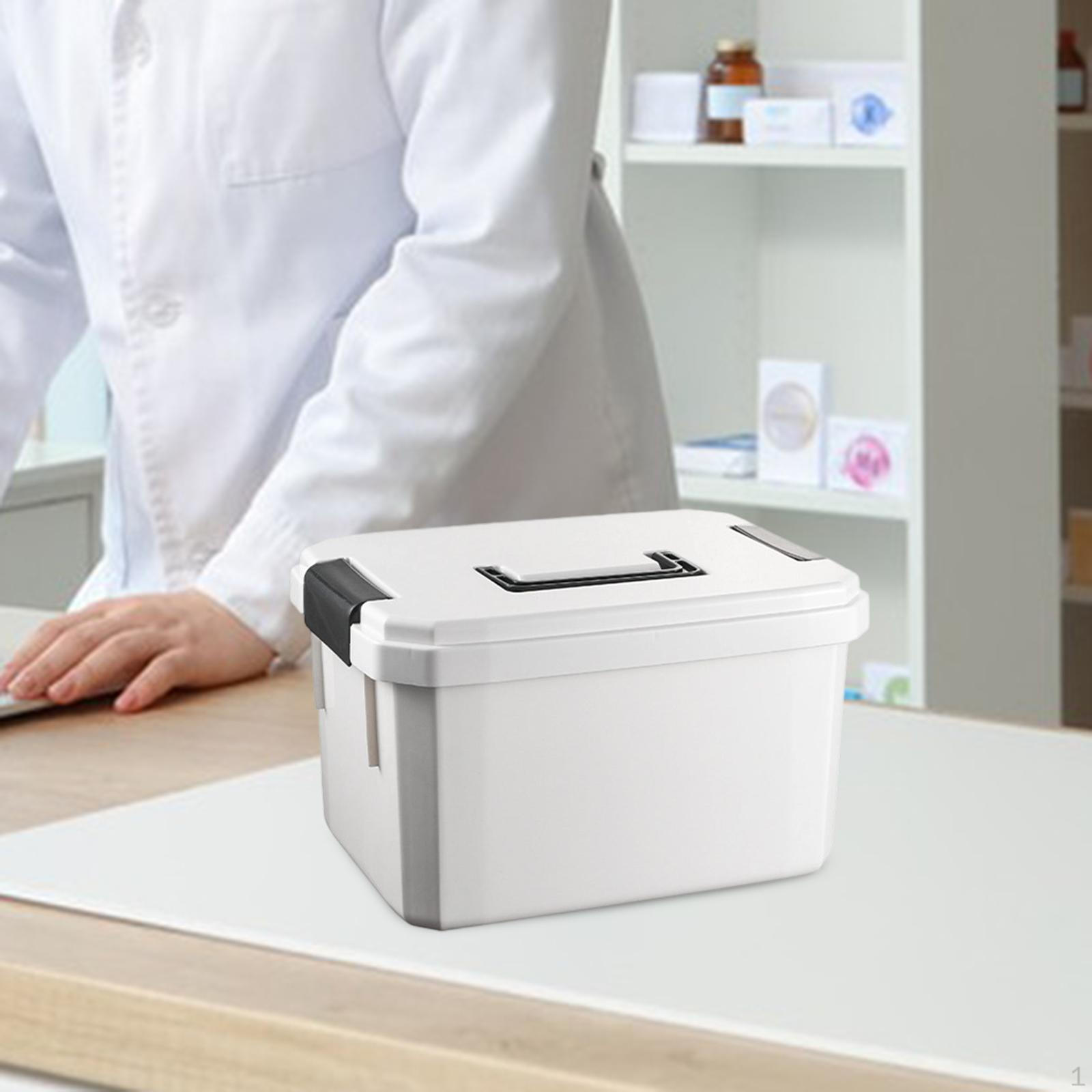 

Компактный медицинский органайзер для хранения с крышкой для офиса и путешествий 20.5cmx14.5cmx12.5cm