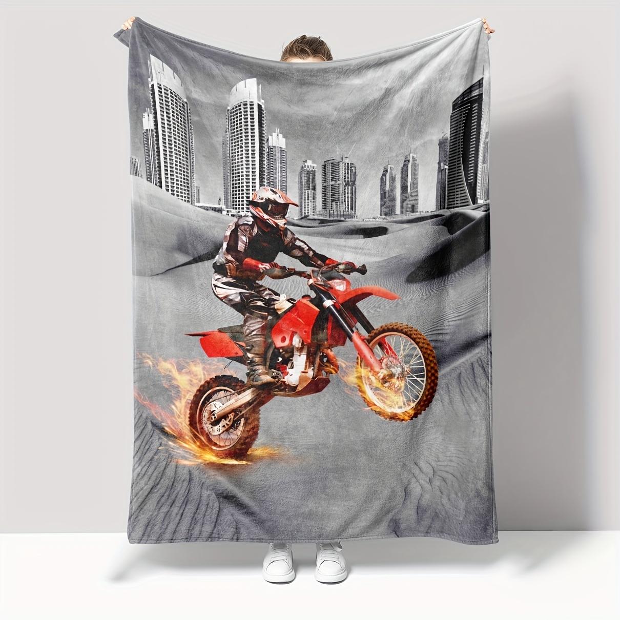 

Фланелевое одеяло с крутым мотоциклетным рисунком-50*60 дюймов