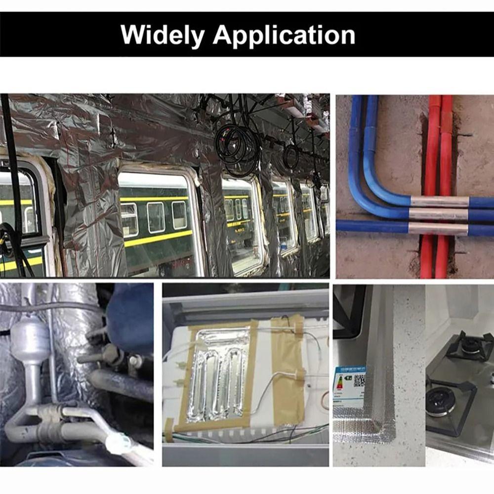 High Temperature Aluminum Foil Tape 10M Fireproof Tape New Fiberglass Aluminum Foil Tape Seal Pipe