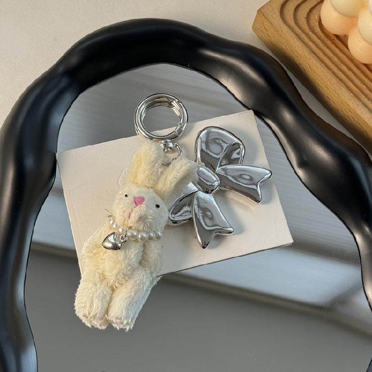 Fashionable Plush Bear Keychain Phone Charm Unique Keyring Cartoon Bag Pendant Accessory for Purse Wallet Handbag