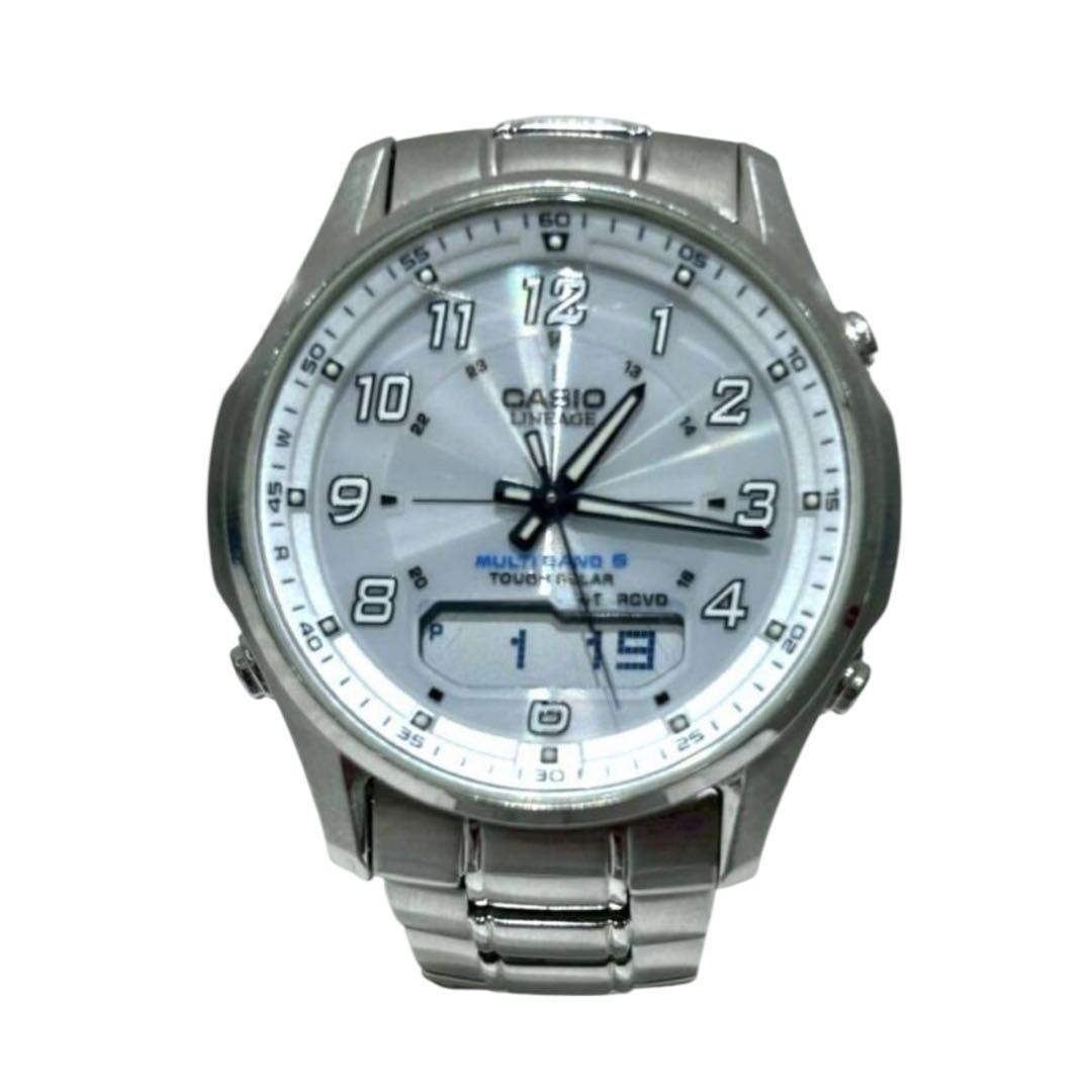 

[Б/У] CASIO LINEAGE Радиоуправляемые часы на солнечной батарее с цифро-аналоговым белым циферблатом