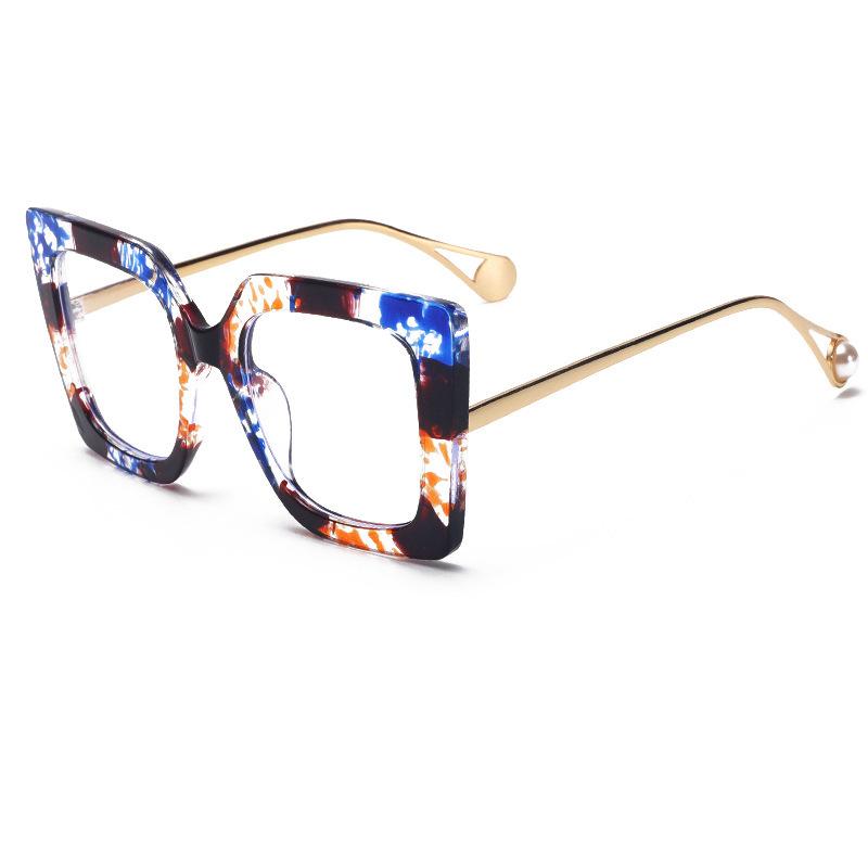 New Fashion Glasses Frame Square Anti-blue Light Women's Large Square Flat Mirror Trend Glasses Frame 1916