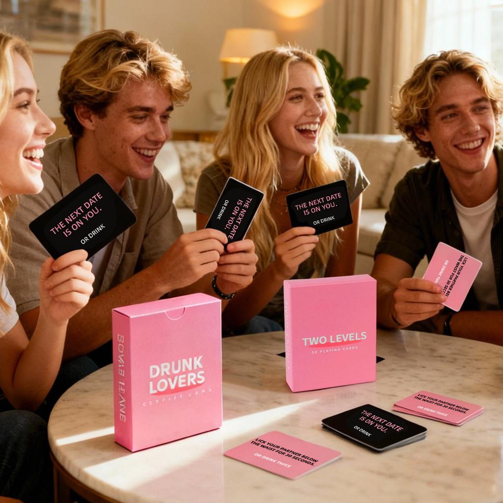 Betrunkene Liebende Betrunkene Liebende Paar Kartenspiel