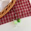 Miniature Drink Cup Keychain with Fruit Pendant Beaded Keyring Bag Accessories Gift for Women and Girls