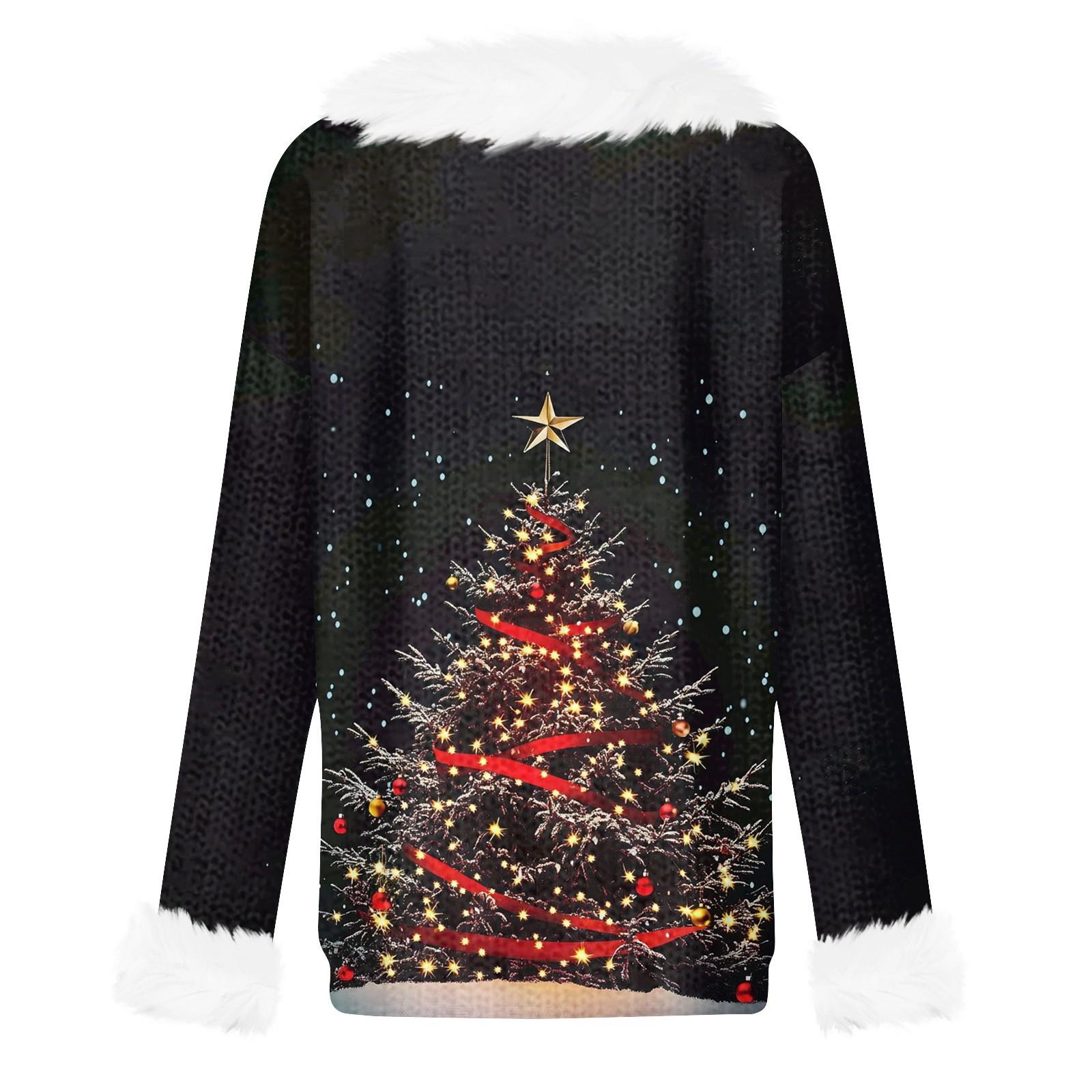 Свитшоты для женщин Вязаный свитер Милая рубашка Осенний круглый вырез Пуловер с меховым — фото 4