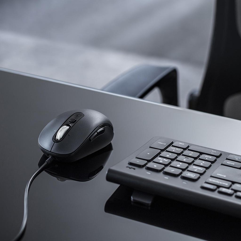 Sanwa Supply Silent Wired Mouse (Tilt Wheel, High-Speed Scrolling) MA-YBS531BK