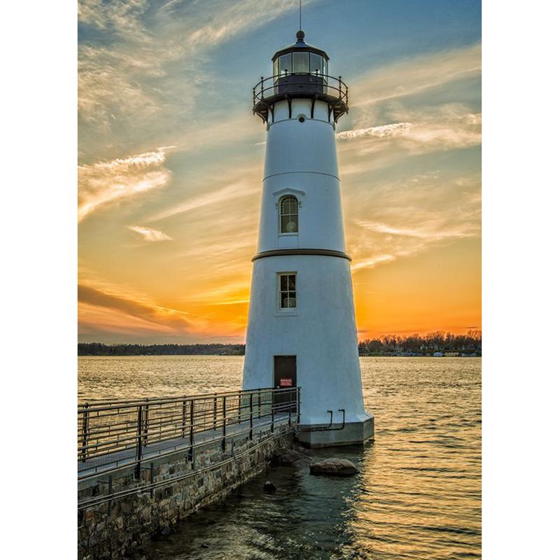 DIY Lighthouse 5D Diamond Painting Full Round Drill Seaside Diamond Embroidery Cross Stitch Mosaic Kits Wall Art Home Decor