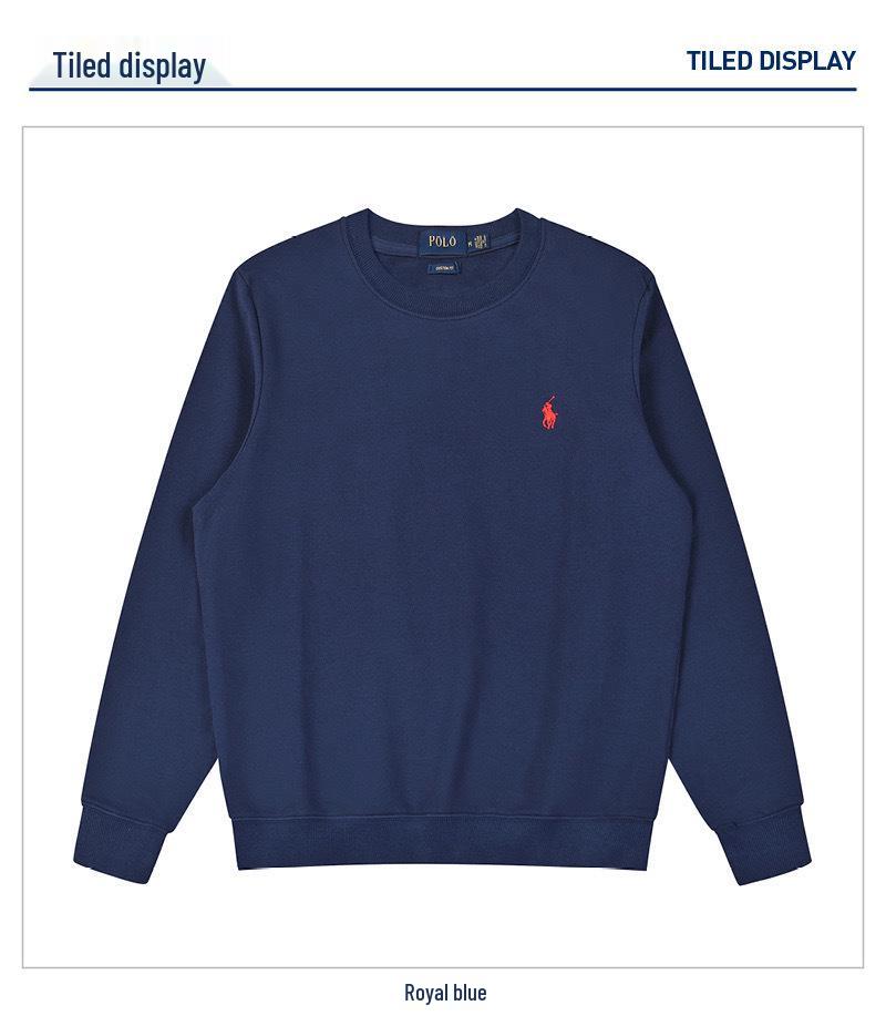 Unisex Casual Thin Spring/Autumn Round Neck Long Sleeve Hoodie with Small Horse Logo