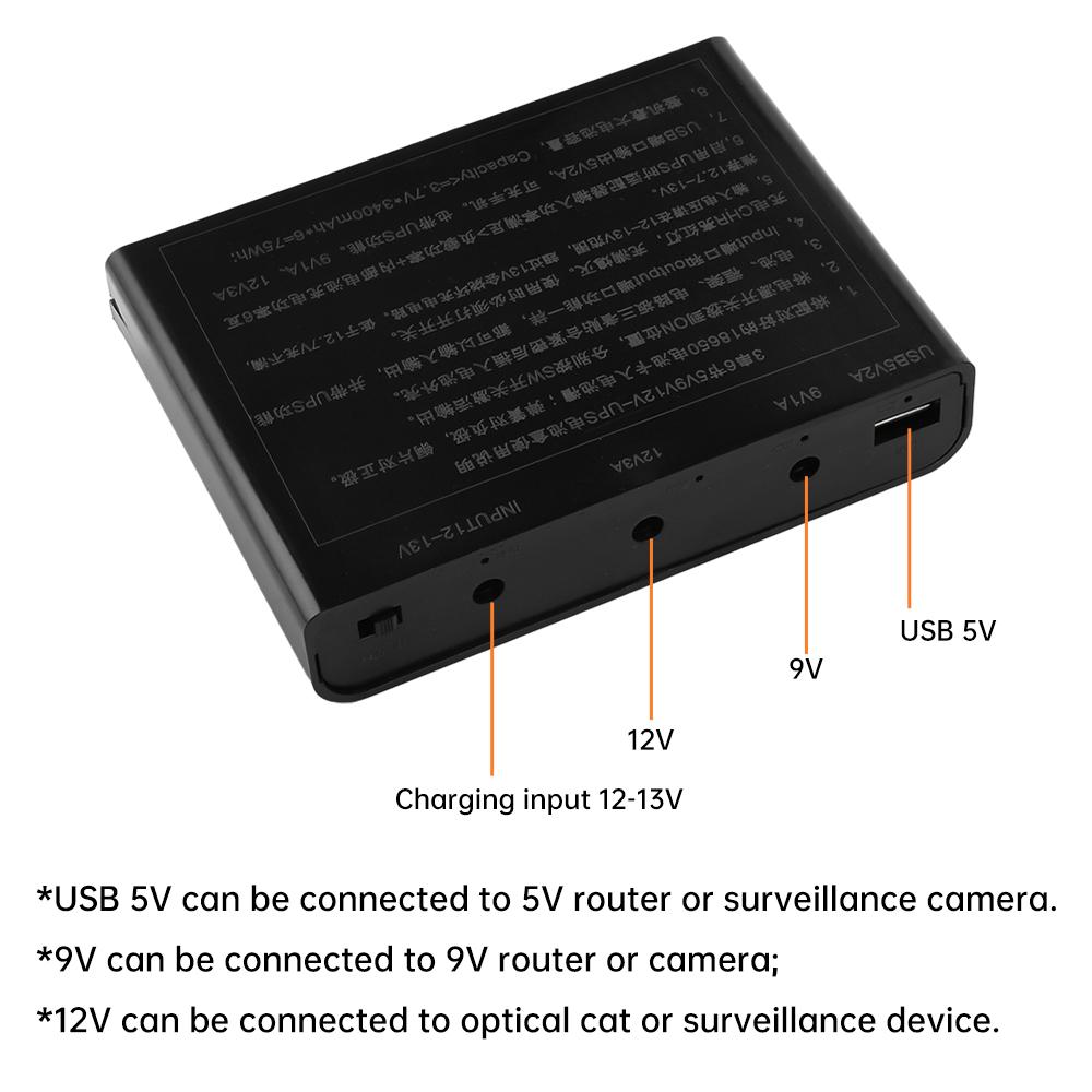 DIY 6pcs 18650 Li-ion Battery Power Bank UPS Kit with Removable Battery Case for Optical Cat Router 5V9V12V Output Up To 60W