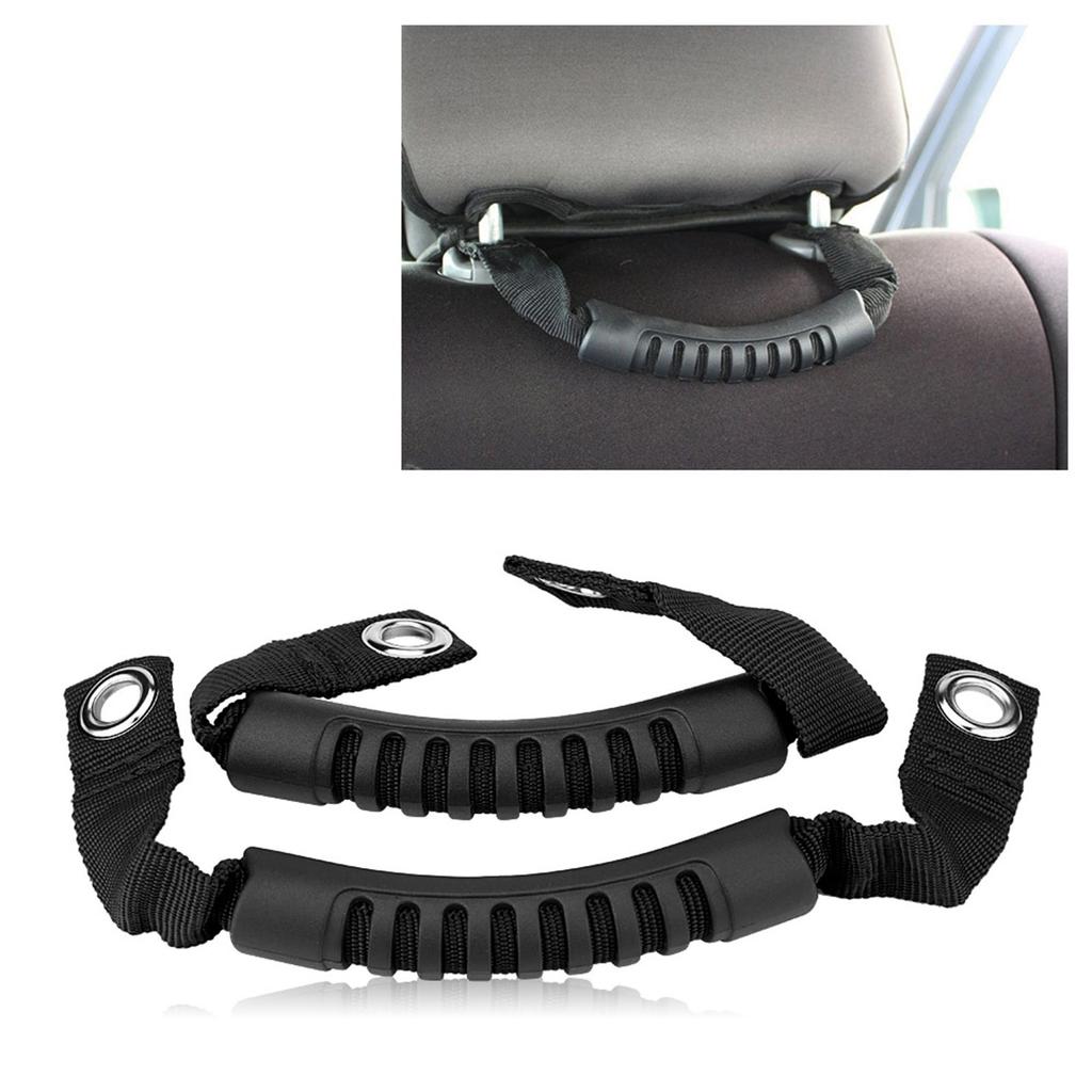 2Pcs Car Rr St Back Hdrest Grab Handle Set with Hole for   NaWrangler 1995-2017 Red
