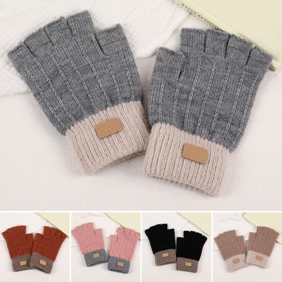 Fingerless Gloves for Women Men Winter Knitted Half Finger Gloves Soft Stretchy Warm Mittens for Working Typing Writing Running