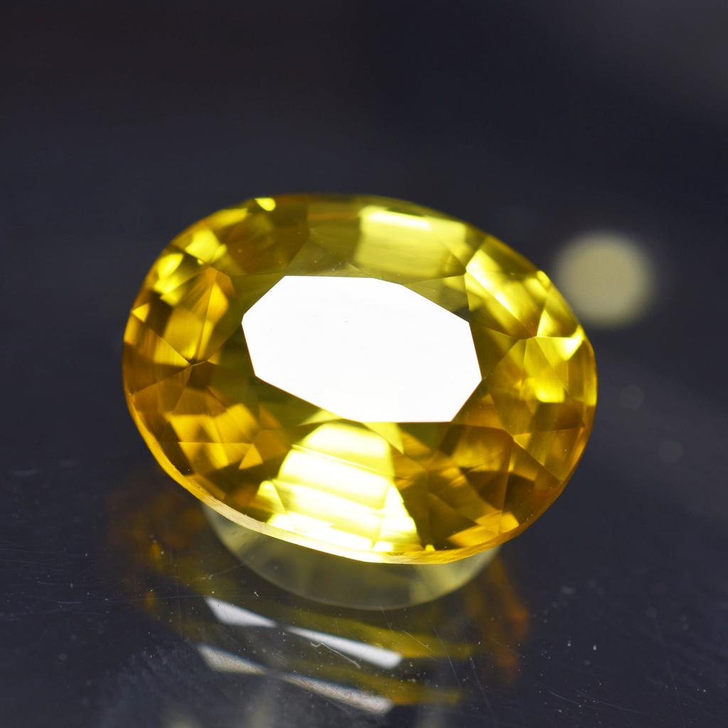 9.75 Ct Natural YELLOW Sapphire Oval Cut CERTIFIED Sapphire Rings Loose Gemstone AM-671