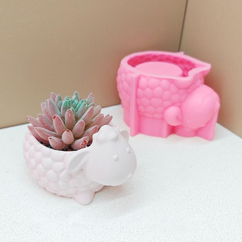 Cow Duck Chick Sheep Animal Shaped Silicone Moulds for Epoxy Resin, Tealight Holder Candle Container Home Decoration