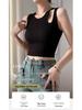White Hollowed Camisole for Women – Summer Short Top with Built-In Bra, Exposed Navel, Sexy Innerwear