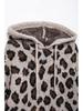 Women's Leopard Print Hooded Knit Sweater - Winter 2024 European and American Style
