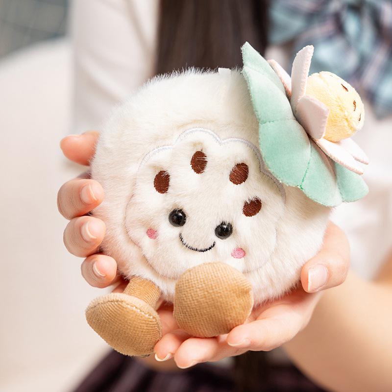 Creative Lotus Doll Plush Keychain - Simulation Lotus Seedpod Ornament for Bags and Cars