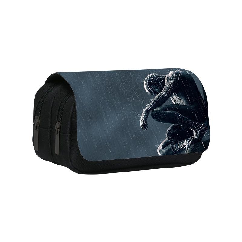 Spider-Man Double Pencil Case, Student Stationery Storage Bag, Large-Capacity Stationery Bag