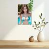 Anime Girl Retro Metal Tin Sign Vintage Wall Art Blue Bikini Decor