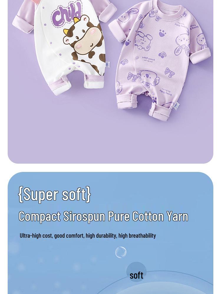 Newborn Unisex Cotton Rompers: Long Sleeve Onesies for Spring & Autumn