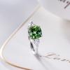 Faux Green Tourmaline Square Ring Apple Green Color Adjustable Open Ring Stylish Everyday Jewelry for Women