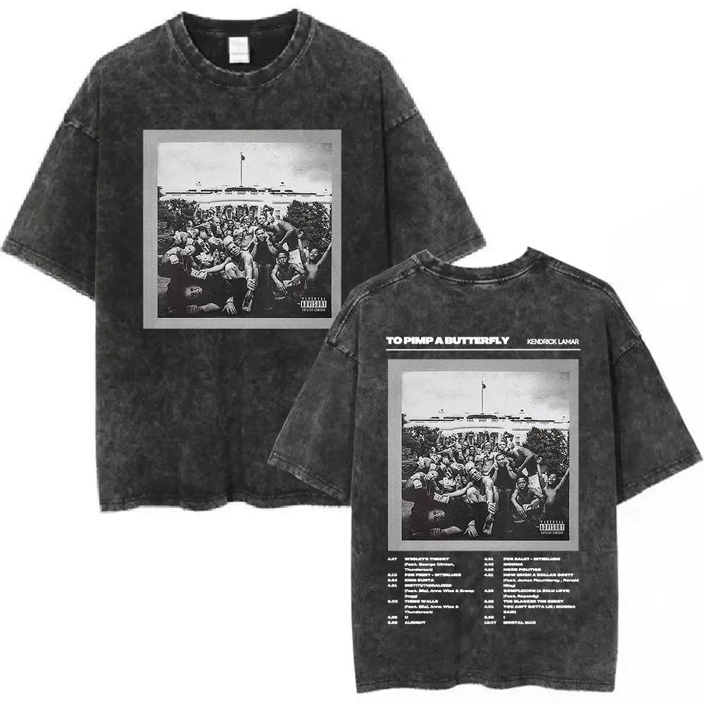 Washed Vintage Rapper Kendrick Lamar SZA Grand National Tour Tshirt They Not Like Us T Shirt Men Hip Hop Fashion Tshirt