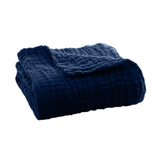 Muslinkos Sommer Sofateppe Pustende Ensfarvet Muslinklede Koseteppe for Seng Sofa Reise Feriebruk