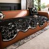 Non-Slip Couch Slipcover Protector Universal Irregularity Sofa Cushion European Style Retro  Black White Flowers Sofa Cover